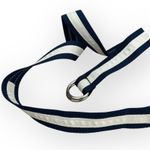 American Vintage American VTG Y2K Blue and White Fabric Striped Belt with Metal Buckle Photo 8