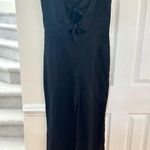 Karina Grimaldi  Nelia Black Linen Bow Front Jumpsuit Revolve Photo 2