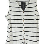 Paper Crane  Womens Waffle Knit Tank Top Nautical‎ Button Front Tie S NWT Photo 0