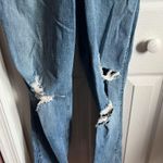 Hollister Distressed Denim Overalls  Ripped Boyfriend Short Light Wash Photo 1