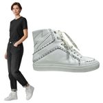 Zadig & Voltaire High Flash Studded Leather High Top Sneaker White Size 40 Photo 1