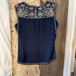 THML Blue and White Embellished Sleeveless Blouse Photo 4