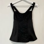 DNA Couture Women’s Crisscross Back Mock Corset Lace Tank Top Black NWOT Photo 0