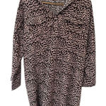 Umgee Women's Leopard Cheetah Print Long Sleeve Shirt Dress Pink/Brown Size S Photo 0