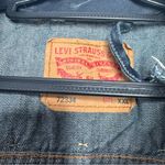 Levi's  denim jacket customized  with leather yokes, studs, and fringes size XXL Photo 3