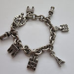 Agatha Paris Link Bracelet With Paris Landmark Charma Silver Tone Metal Photo 0