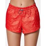 Adidas  Originals Women's Red Trefoil  Floral Rose Textured Print Logo Shorts M Photo 1