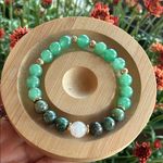Handmade Green Aventurine + African Turquoise Jasper +Moonstone Beaded Bracelet* Photo 0