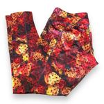 LuLaRoe Womens Leggings L Jade Athletic Capris Activewear Black Red Yellow Roses Photo 3