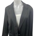 Vera Wang  Women's Black One Button Notch Collar Long Sleeve Blazer Coat Jacket L Photo 2