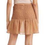 Open Edit SMOCKED SEMISHEER MINISKIRT IN TAN CHANTERELLE Photo 1