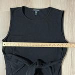 Eileen Fisher Black Sleeveless Tie Waist Midi Dress XS TP Photo 2