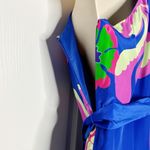 Borgo de Nor Aubrey One Shoulder Crepe Fringe Dress NWT Size 2 US (6 UK) Blue Photo 7