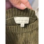 Lucky Brand Sweater Size Medium Green Crew Neck Sleeve Cut Out Detail Pullover Photo 1