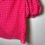 Sugar Lips Gretna Organza Check Puff Sleeve Blouse Red M Photo 2