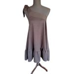 Free People Black Boho Cottagecore One-Shoulder Ruffle Hem Dress Size Large Photo 1