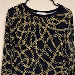 MICHAEL Michael Kors Women’s Chain Link Print Jersey Knit Black Gold Shift Dress Photo 1