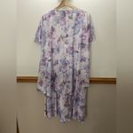 Vintage 90s Lavender Lilac Tiered Ruffle Midi Dress Size XL Purple Photo 3