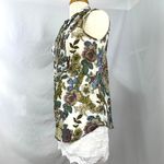 NWT MAGAZINE White Muted Multicolor Floral V Neck Tank Top Womens S Boho Fairy Photo 2