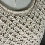 Sanctuary  Sleeveless Crochet Knit Dress Women's Size M Beige‎ Lined Boho Cotton Photo 7