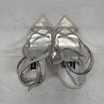 Nine West  Slingback Heels Rhinestone Pointed Toe Stiletto Silver‎ 10.5M Photo 5