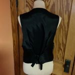 Vintage Crushed Velvet Floral Vest – Y2K Holiday Glam Black Size L Photo 7