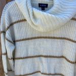 A Byer A. Byer Women's Cream and Brown Cowl Neck Sweater Photo 1