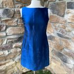 CDC Petite Sleeveless Shiny Glitter Sheath Dress Size 8 Blue Photo 4