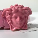 Versace NWT Medusa Tonal Buckle Leather Belt in Pink DCDD442DVTFN Photo 5