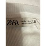 ZARA NEW Women's White Rib Knit Short Sleeve Crew Neck Bodysuit T-shirt Top Sz M Photo 2