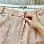 Banana Republic Women's Palma Straight Leg Linen Trouser Pants in Daybreak Peach Photo 7