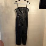 Banana Republic  faux Leather Jumpsuit Black 10 Photo 3