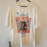 The Rolling Stones Rolling Stone Foxborough Ma 1989 Logo Beige concert t shirt Size womens XL Photo 0