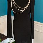 Women’s Inc black dress long sleeves with pearls Medium Photo 0