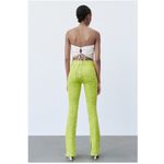 ZARA NWT  HIGH RISE FLARED JACQUARD PANTS  GREEN Photo 4