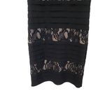 Adrianna Papell  Sleeveless Lace Paneled A-line Dress Back Zip Black Size 10 Photo 4