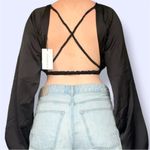 We Wore What  Billow Sleeve Top in Black NWT Photo 2