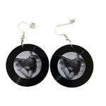 Taylor Swift Grey Black Record Fashion Earrings NEW Lightweight Resin Black Photo 0