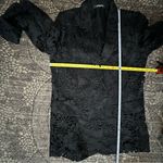 Ungaro Women’s Size M Black Kehlani Floral Eyelet Snap Front Blazer Jacket Size M Photo 11