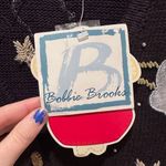 NWT Vintage Bobbie Brooks Black Embroidered Christmas Angels Sweater Vest Large Photo 3