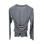VERO MODA  Nelly Ruched Knit Shirt Corset Top Gray Size Medium Long‎ Sleeve NWT Photo 7