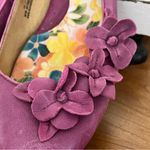 Women’s Born Pink/Purple Leather Flat Loafers With Flower Detail Size 10 Purple Photo 3