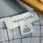 Treasure & Bond White Checkered S/S Blouse Size M EUC Photo 4