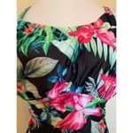 Grace Karin swim top tankini pink on black botanical size small women's Photo 3