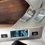 Birkenstock Gray Suede Sandals 39 Womens Slides Slip on Shoes Leather Buckles * Photo 8