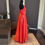 Women’s Strapless Orange Satin Full Length Prom Party Formal Dress Size L *READ Size L Photo 2