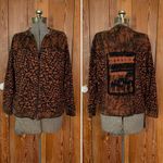 Chico's Spa by Back Patch Graphic Embellished Zip Up Sweater -Size 2 / Large Photo 1