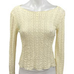 Natural Life  Women's Ivory Cream Floral Lace Boatneck Long Sleeve Shirt Top XS Photo 0