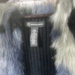 INC International Concepts Faux Fur Sweater Vest Women's S/M Black Gray Blue Size M Photo 2