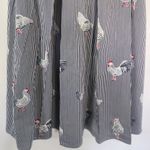 THML Striped Rooster Print Pleated Cotton Skirt Photo 5